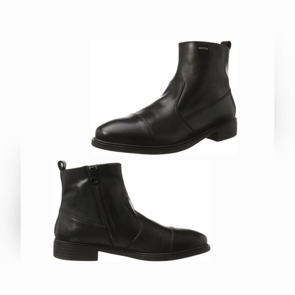 Mens Geox Amphibiox leather ankle boots black 45 EU 12 US